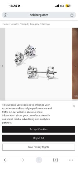 Diamond Round Stud Earrings in 18K White Gold (1/2 ct. tw.) - Natural Diamonds