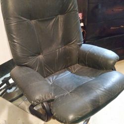 Green Leather Chair for Home or Office