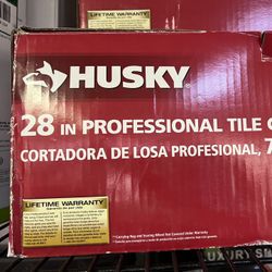 Husky 28 in. Tile Cutter with Tungsten Carbide Blade and Adjustable Gauge