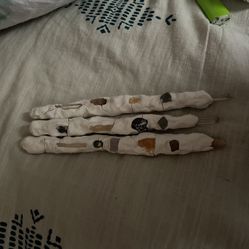 Witch And Wizard  Wands With Genuine Raw Crystals Set In Clay