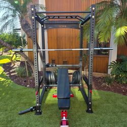 New Vesta Pr3000 Squat Rack | 230lbs Bumper plates | Adjustable Bench | Barbell | Plus Attachments Seen | FREE DELIVERY 🚚