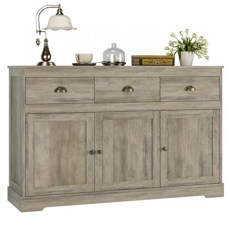 Sideboard Storage Cabinet with 3 Drawers & 3 Doors, 53.54'' Wide Buffet Cabinet