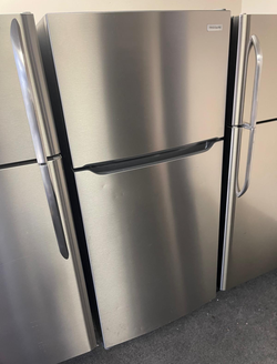Frigidaire Stainless Top Mount Refrigerator, LED + Glass Shelves