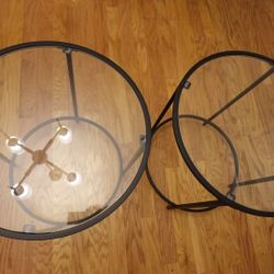 Modern Black Glass Side Tables – Set of 2