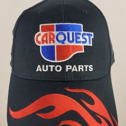 CarQuest Auto Parts Adjustable Cap Hat Black Red Flames Hendrick Kyle Busch #5