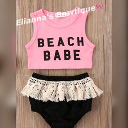 Baby set crop top and shorts / girls clothes