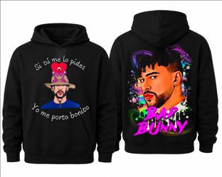 Bad Bunny Graphic Hoodie Black