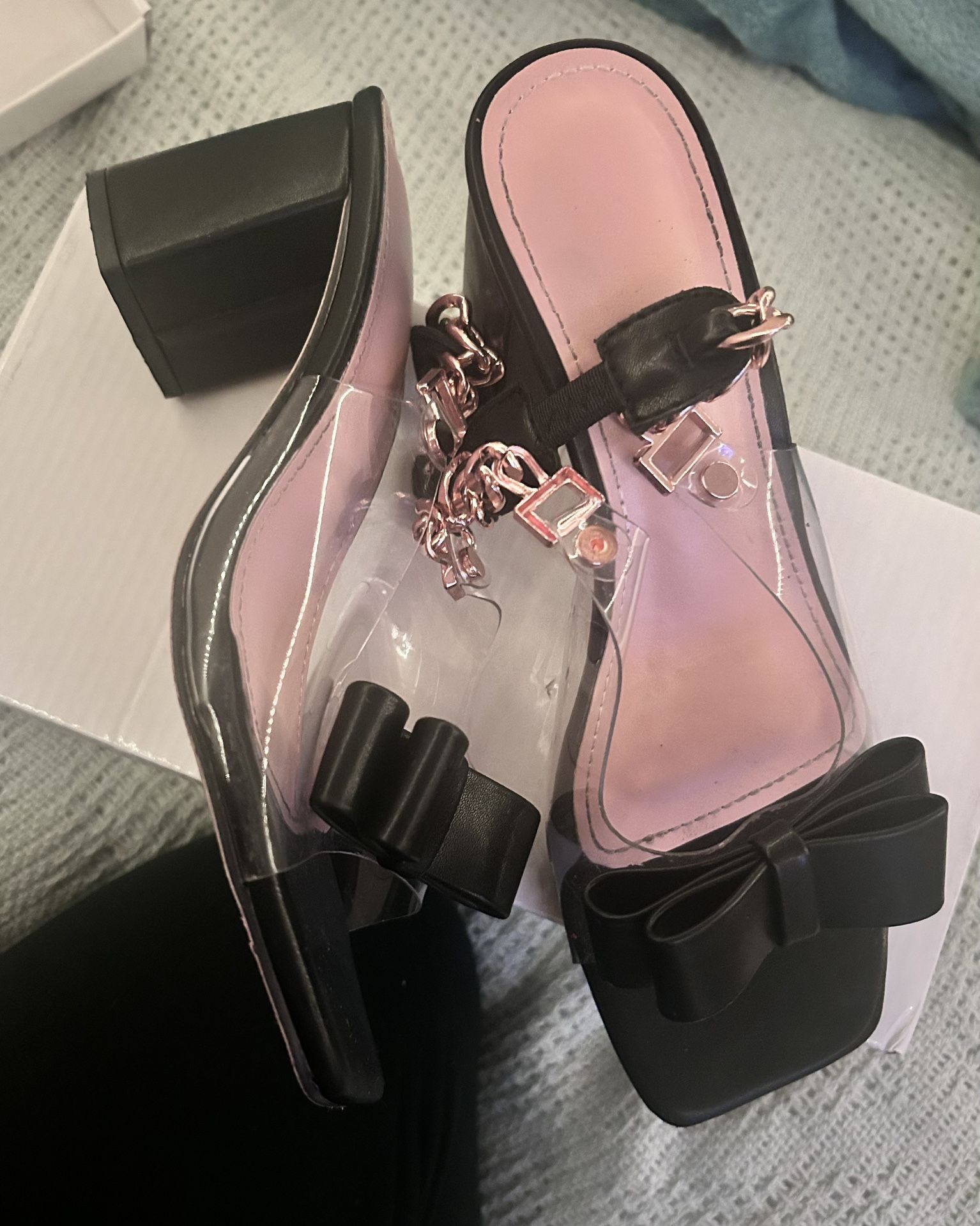 Black Bow Heels