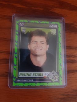 Drake Maye RC 2024 Score-A-Treat Rising Stars Green Bats New England Patriots 17