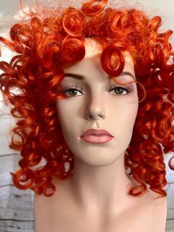 Long Curly Copper Hair Costume Wig
