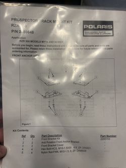 Polaris razor track mounting brackets /hardware kit