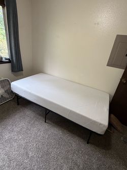 Twin 8” Memory Foam Mattress + 2-Piece Metal Bed Frame