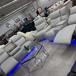 3pc Living Room Set 🥳 Power Recliners 🥳 LED light