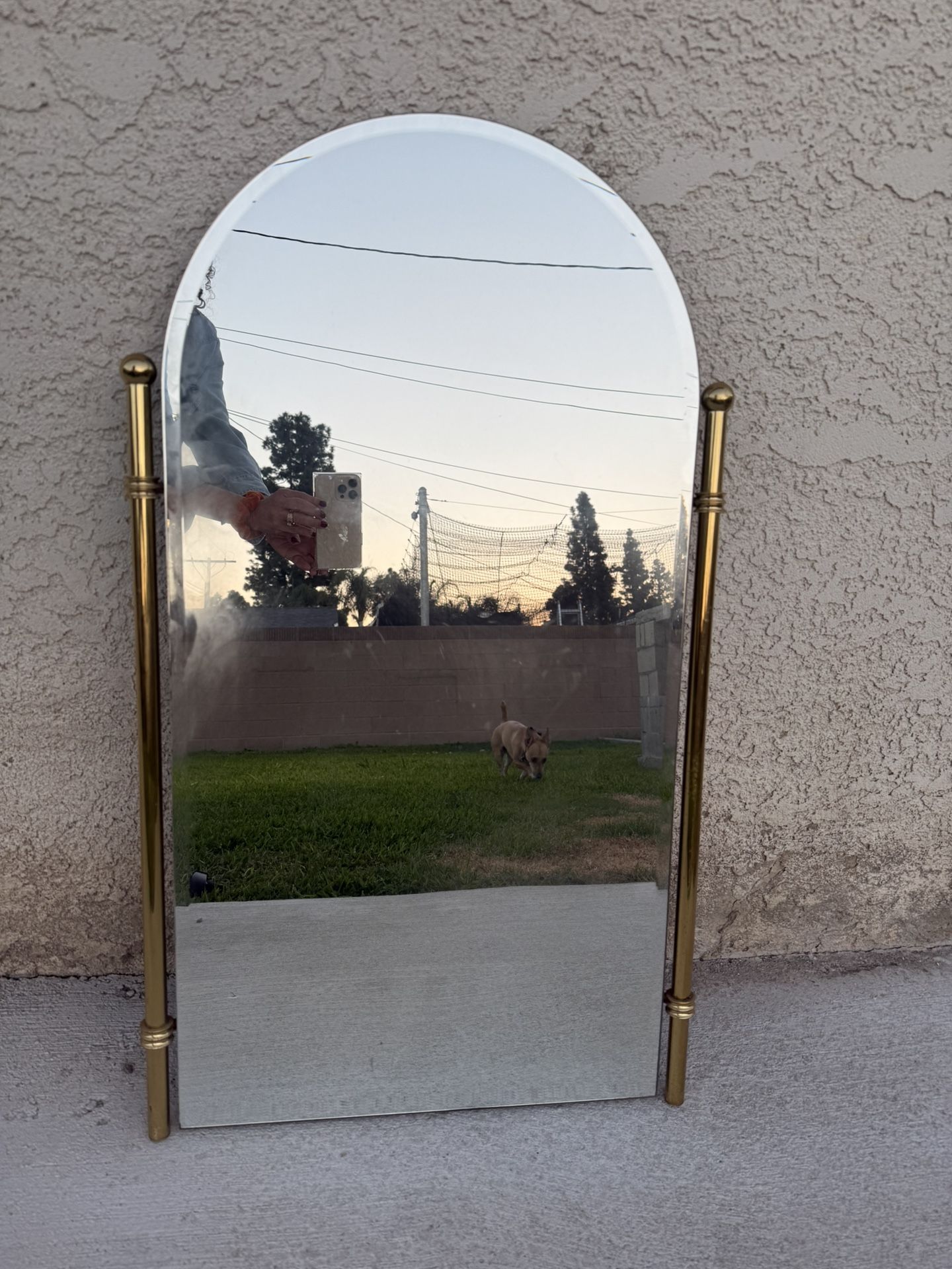 Vintage Brass Mirror