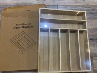 Brand New Sealed Bamboo Utensil Organizer For Drawer