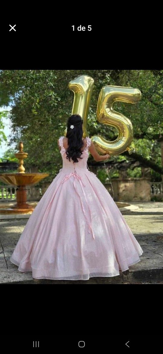 Elegant pink dress and petticoat