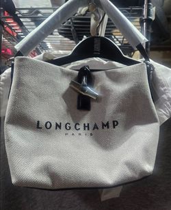 Longchamp Paris Canvas Bucket Bag