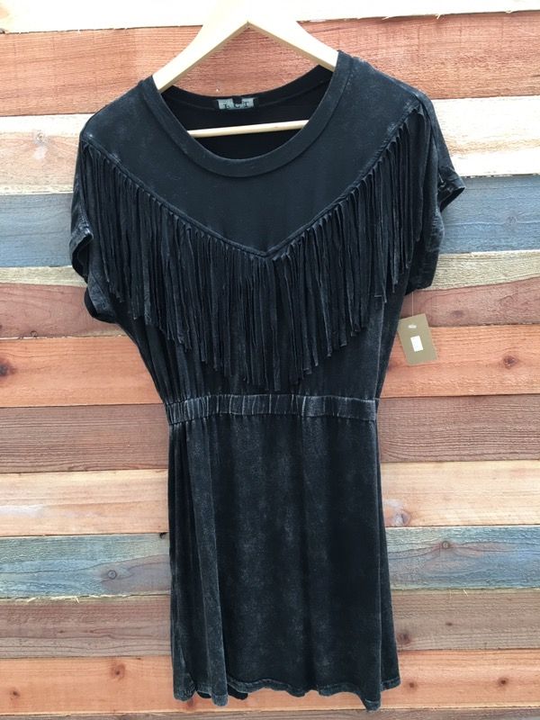 Black fringe dress