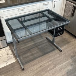 Glass Top Desk 36”x24” Lightweight Great Condition 
