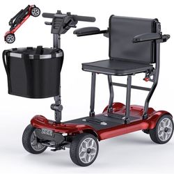 ENGWE Electric Powered Mobility Scooter, 43.2Lbs Lightweight Folding Mobility Scooters for Adults Seniors, 24Miles Long Travel w/Removable 240/240WH*2