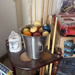 Pool Table Stand With Sticks 