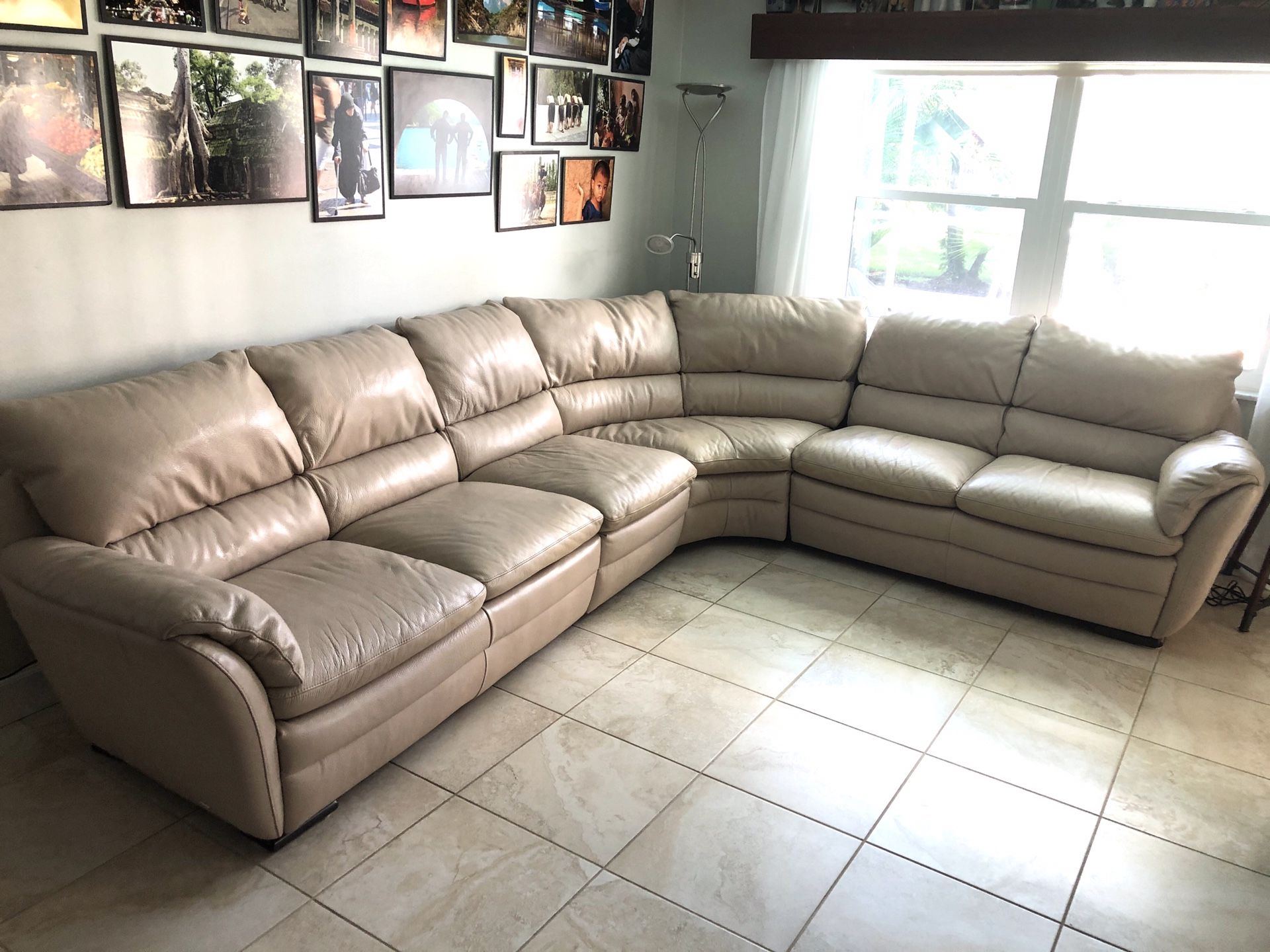 Couch. Natuzzi all leather...6 seat sectional...will sale for $750 or best offer...paid $3800. Will deliver!!!