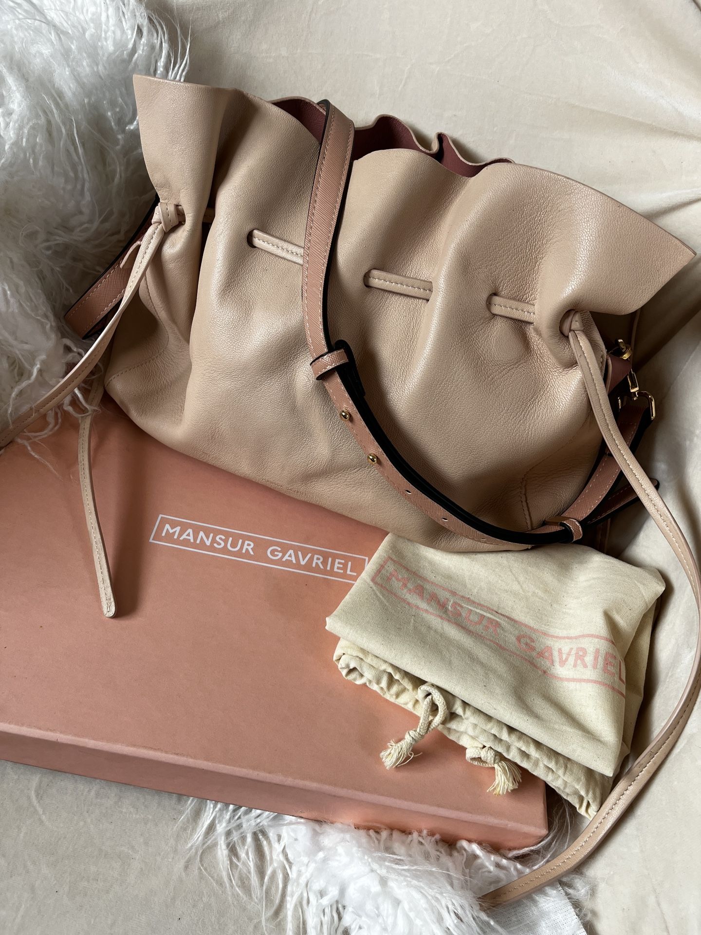 MANSUR GAVRIEL Lambskin Mini Protea Bag in Blush