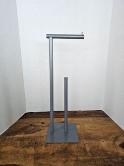 Freestanding Toilet Paper Holder Stand with Storage, Metal Gray Finish Fits 4 Rolls

Measures 21.26” L x 7.09” W.