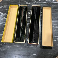 2 Harry Potter Noble Collection Severus Snape Wand end Harry Potter Draco Malfoy Metal Core Resin Wand 