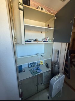 Tall Vintage/Retro Storage Cabinet with Mirror Doors (78" Tall)