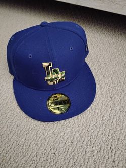 Navy Blue, Camo N Gold LA Cap