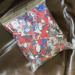 Large Bag of Fabric Confetti Red, White and Blue 