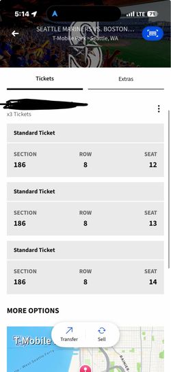 3 Mariners Tickets 06-19-26