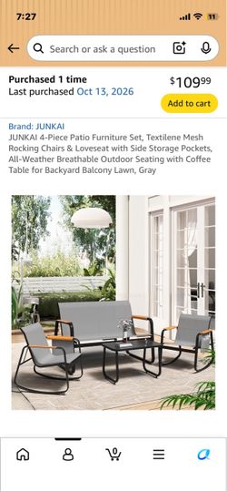 Patio furniture set