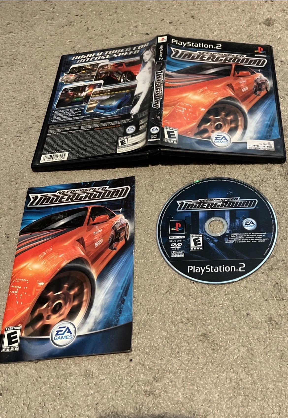 Need for Speed Underground Sony PlayStation 2 PS2 Complete CIB w/ Manual