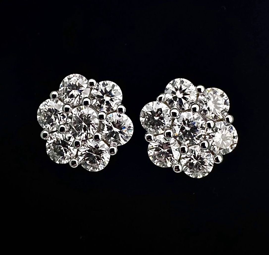 Moissanite 4 CT Honeycomb Earrings (New)