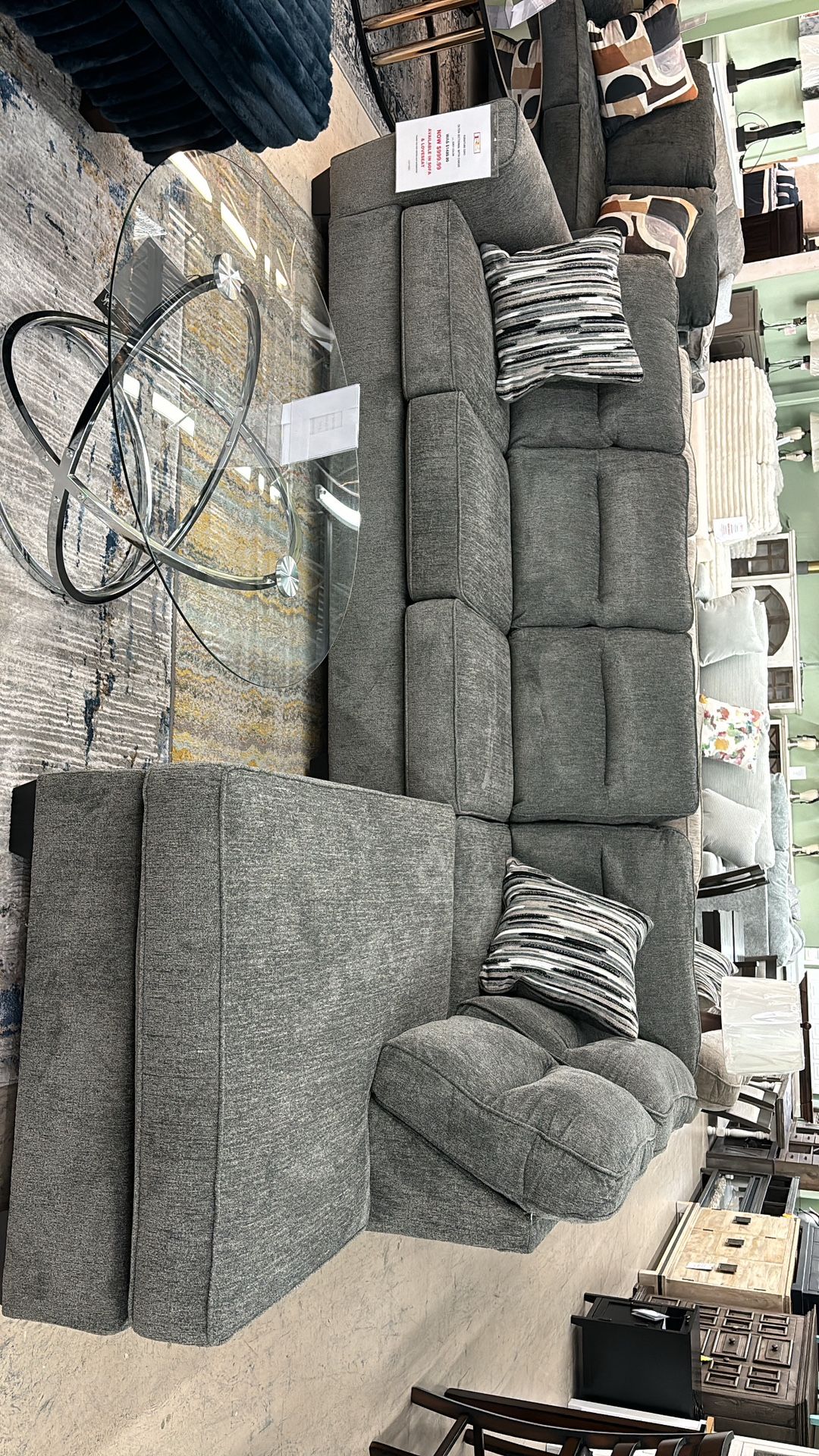 Brand New - Sectional With Chaise At Furniture Expo