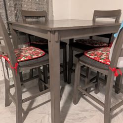Gray Wood Dinning Set