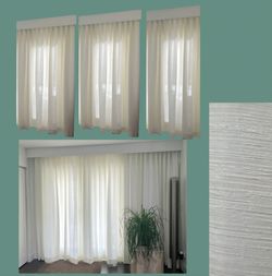 Custom Oyster Pleated Drapery Panels, 93–94" Long  Excellent Condition