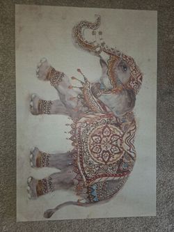 NEW Embellished Elephant Canvas Wall Art