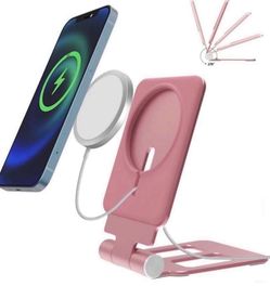 Phone Stand for MagSafe Charger,Maoyea Adjustable Foldable Aluminum Wireless Charger Holder Cradle for Desk,Magsafe Accessories Compatible with iPhone