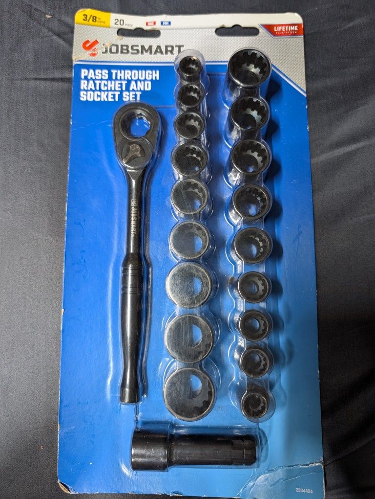 Job Smart 3/8" 20pc Pass Through Ratchet And Socket Set
