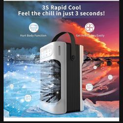 Portable Air Conditioners 800ml Water Tank 7-Color Night Light 3-Speeds 3-Level Humidify 2-8H Timer Quiet and Powerful USB Powered Mini Evaporative Ai