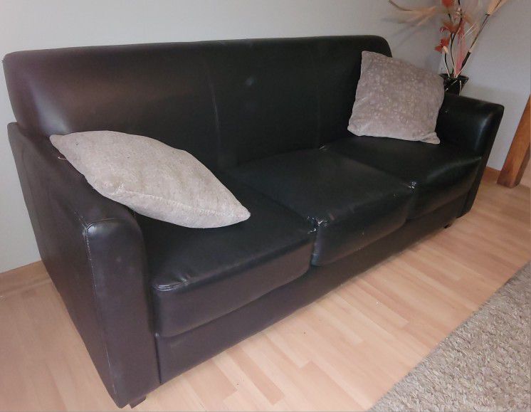 Black Modern 3 Cushion Sofa