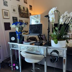 Glass Mirrored Desk/ Vanity Table