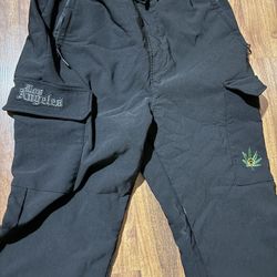 Sz L, Embroidered Flared Cargo Pants/Sweats