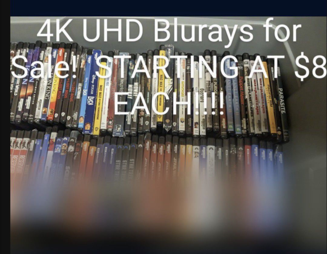 4k UHD Blurays For Sale Starting At $8 / See Photos For Titles 