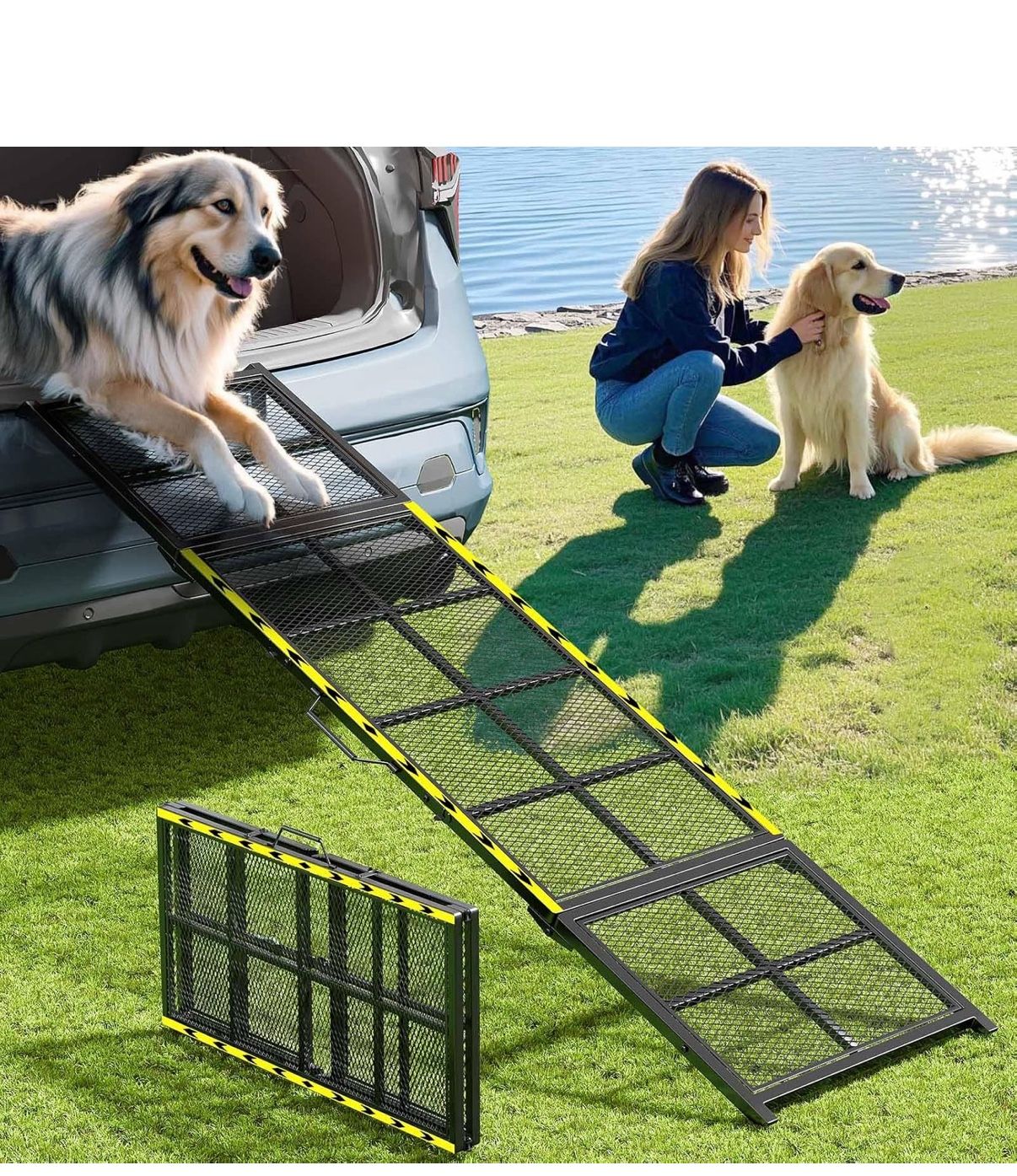 Dog Ramp for Car, 74"x20" Outdoor Portable Dog Ramps