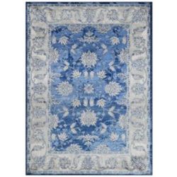 8/10 Soft Blue Gray Floral Rug Carpet 