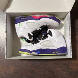 Air Jordan 5 Retro White Ghost Green-Court Purple